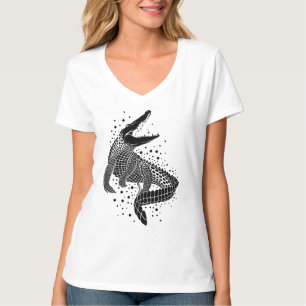 T-shirt Silhouette noire d'un crocodile