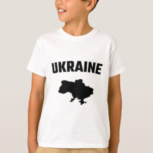 T-shirt Silhouette noire isolée d'une carte de l'Ukraine