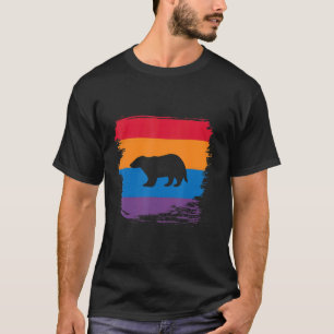 T-shirt Silhouette Ombre Badger Avec Drapeau Coloré
