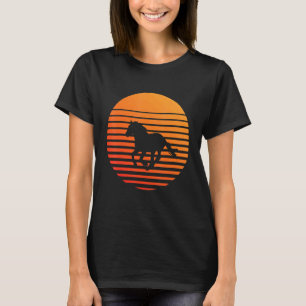 T-shirt Silhouette Ombre Cheval Devant Un Soleil