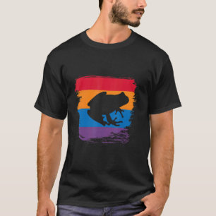 T-shirt Silhouette Ombre De Grenouille Avec Drapeau Coloré