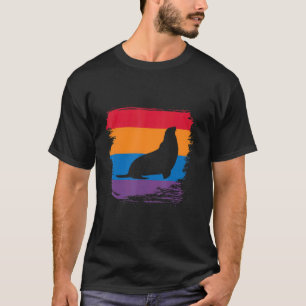 T-shirt Silhouette Ombre De Sceau Avec Drapeau Coloré