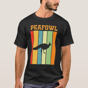 T-shirt Silhouette Ombre Peacock Dans Les Couleurs Rétro