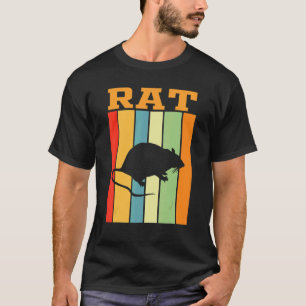 T-shirt Silhouette Ombre Rat Dans Les Couleurs Rétro