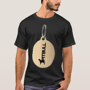 T-shirt Silhouette Pitbull En Noir Et Blanc Sur Clé Or