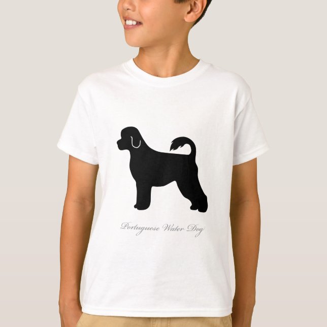 T-shirt Silhouette portugaise de chien d'eau (Devant)