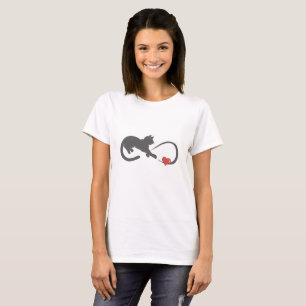 T-shirt Silhouette pour chats de coeur infini - Choisir la