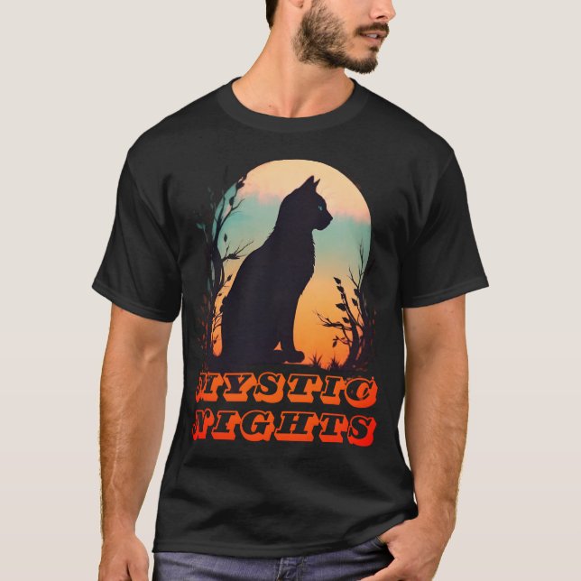 T-shirt Silhouette pour chats Mystic Nights (Devant)