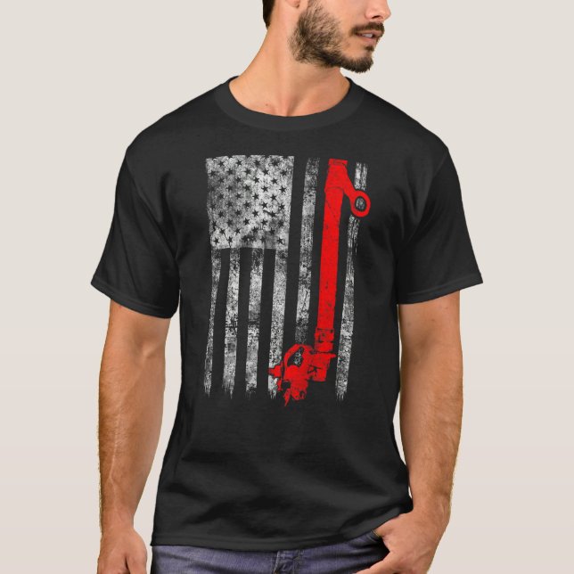 T-shirt Silhouette Power Line Fuse American Flag Lineman (Devant)