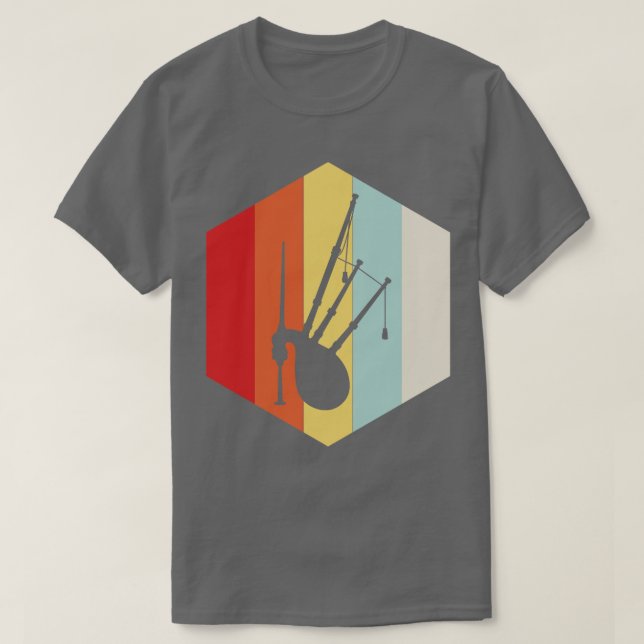 T-shirt Silhouette Rétro Bagpipe (Design devant)
