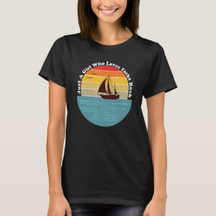 T-shirt Silhouette Rétro Juste Une Fille Qui Aime Le Yacht