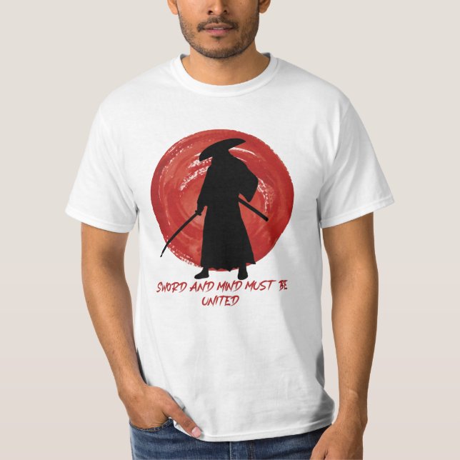 T-shirt Silhouette rétro Samurai - Citation de Samurai Min (Devant)