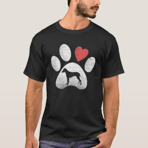 T-shirt Silhouette Rhodesian Ridgeback Patte Avec Cœur Pou