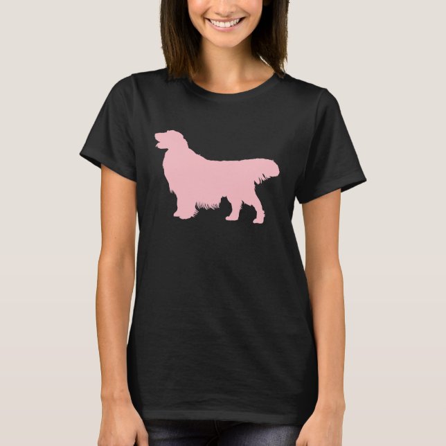 T-shirt Silhouette rose Golden Retriever (Devant)