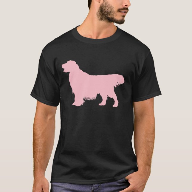 T-shirt Silhouette rose Golden Retriever (Devant)