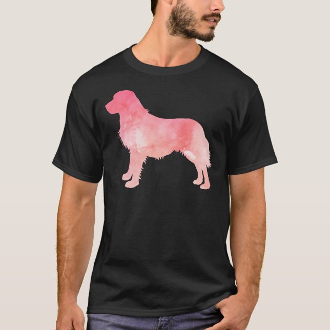 T-shirt Silhouette rose Golden Retriever (Devant)