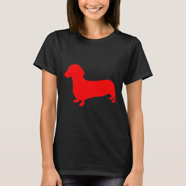 T-shirt Silhouette rouge Dachshund (Devant)