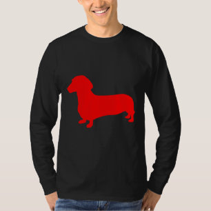 T-shirt Silhouette rouge Dachshund