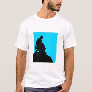T-shirt Silhouette Shakespeare avec Arrière - plan Bleu Cl