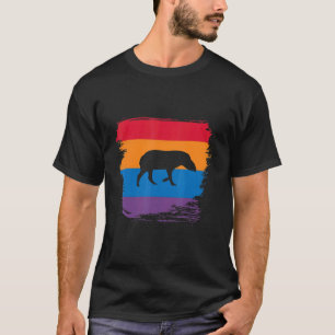 T-shirt Silhouette Tir Ombre Avec Drapeau Coloré