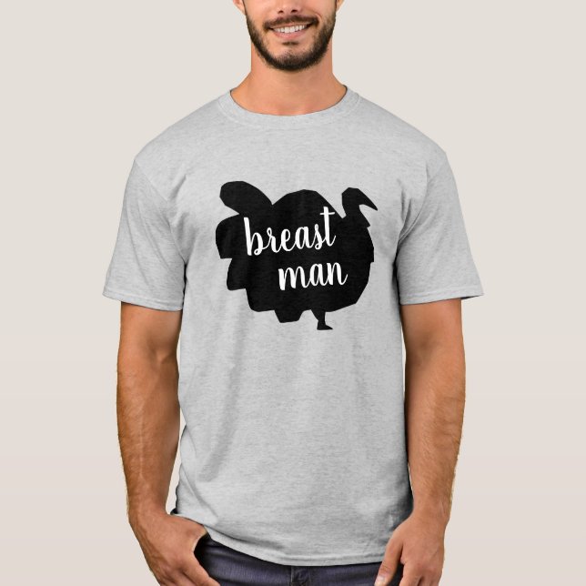 T-shirt Silhouette Turquie L'homme du sein drôle Thanksgiv (Devant)