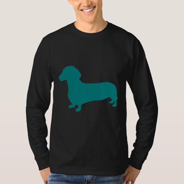 T-shirt Silhouette turquoise Dachshund (Devant)