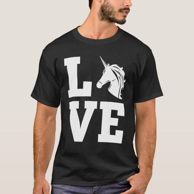 T-shirt Silhouette Unicorn Cheval Comme Love Unicorn (Devant)