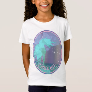 T-Shirt Silhouette Unicorne (bulles arc-en-ciel)