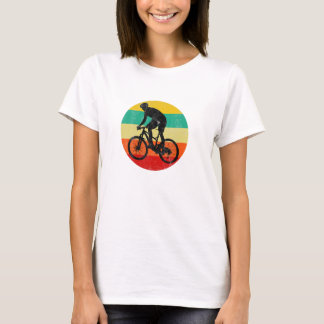 T-shirt Silhouette Vélo de Montagne Vintage Rétro