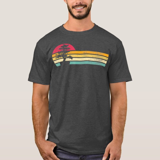 T-shirt Silhouette Vintage rétro Bonsai Tree (Devant)