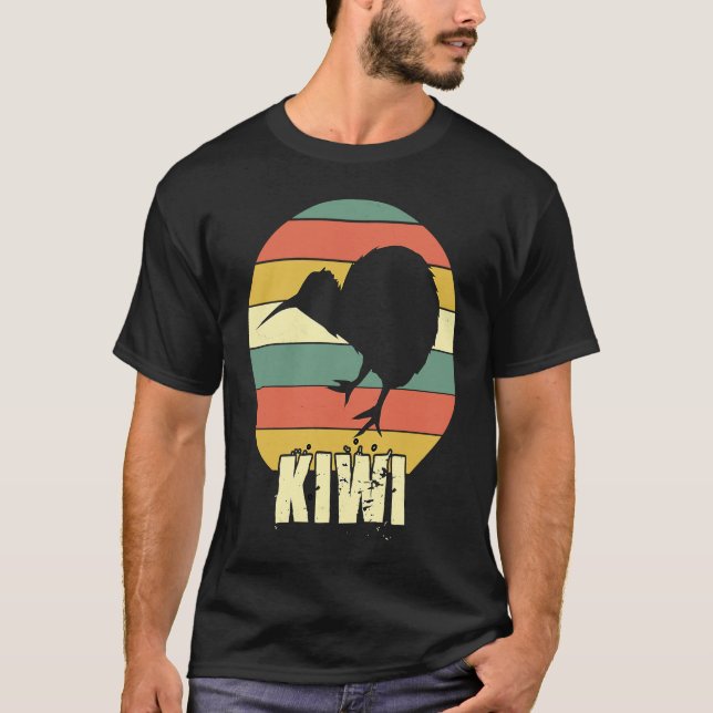 T-shirt Silhouette Vintage rétro Kiwi (Devant)