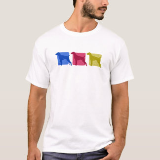 T-shirt Silhouettes allemandes colorées d'indicateur aux