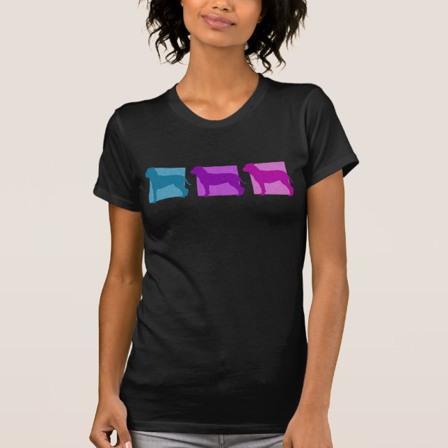 T-shirt Silhouettes colorées de Bullmastiff (Devant)
