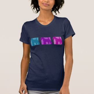 T-shirt Silhouettes colorées de Fox Terrier de fil