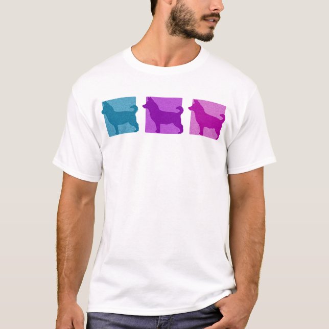T-shirt Silhouettes colorées de Lancashire Heeler (Devant)