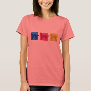 T-shirt Silhouettes colorées du Labrador Retriever