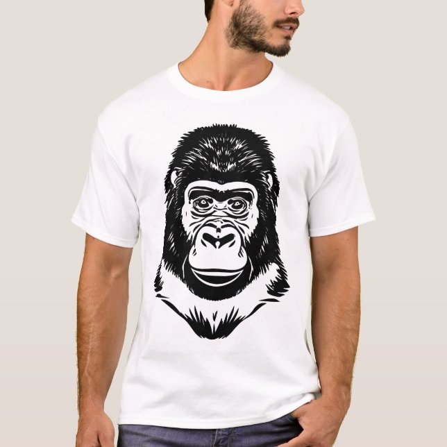 T-shirt Silhouettes de singes minimalistes (Devant)