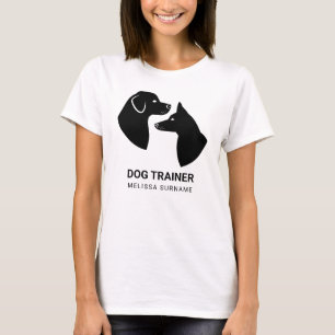 T-shirt Silhouettes de tête de chien noir mignonne - Entra
