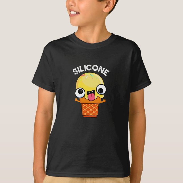 T-shirt Silicone Funny Crème de glace Cone Pun Dark BG (Devant)