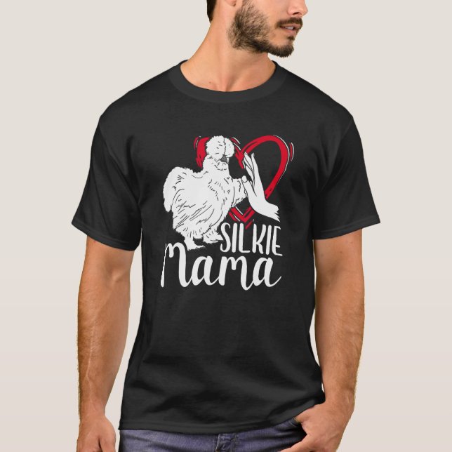 T-shirt Silkie Mama Soie Poulet Mère Agricole Poulet soyeu (Devant)