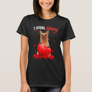 T-shirt Silky Terrier Chien Je Voler Coeurs Cute Valentine
