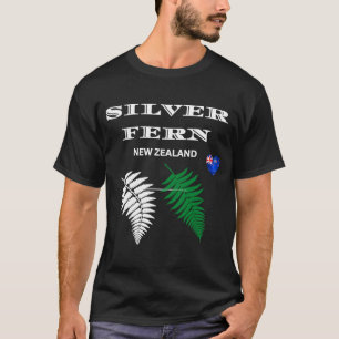 T-shirt Silver Fern of New Zealand New Zealand flag Kiwi L