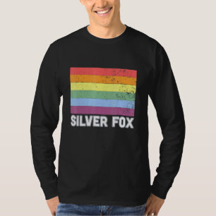 T-shirt Silver Fox Vintage Gay Rainbow Flag LGBT Pride