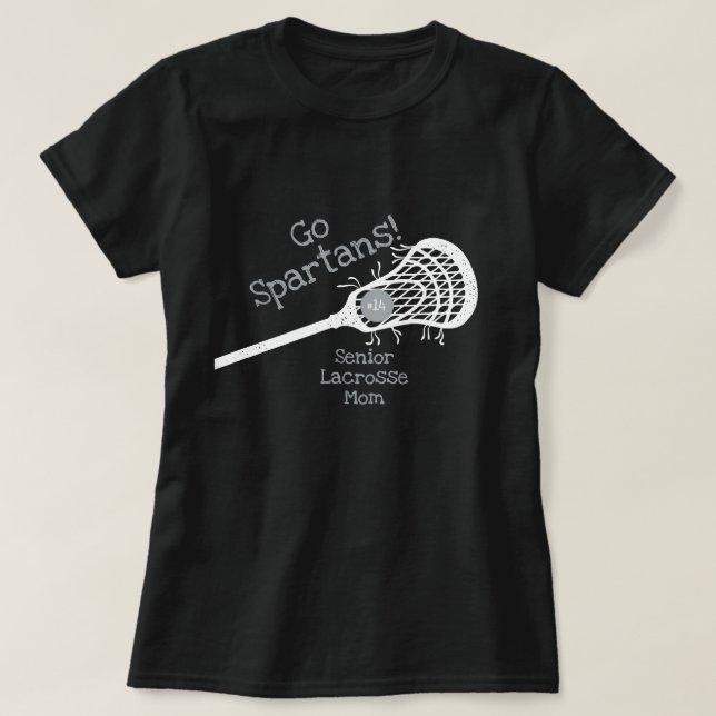 T-shirt Silver Grey Go Team Lacrosse Mom (Design devant)