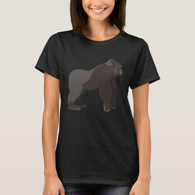 T-shirt Silverback Gorilla Argent Back Primate Ape 2 (Devant)