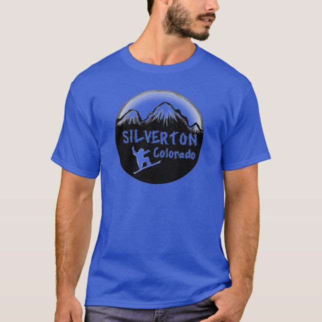 T-shirt Silverton Colorado skieur artistique (Devant)