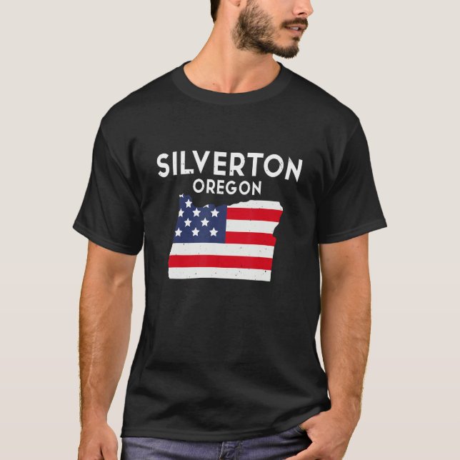 T-shirt Silverton Oregon USA State America Travel Oregonia (Devant)