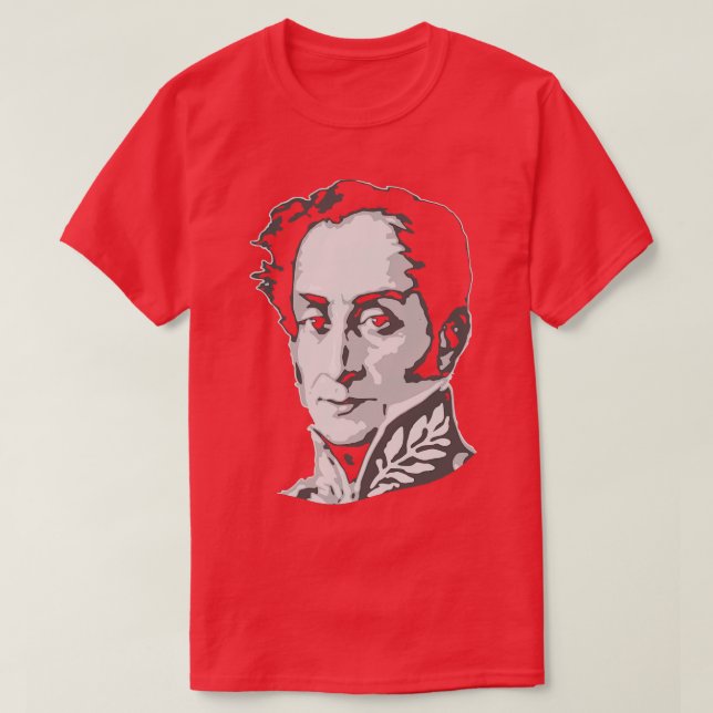 T-shirt Simon Bolivar noir et blanc (Design devant)