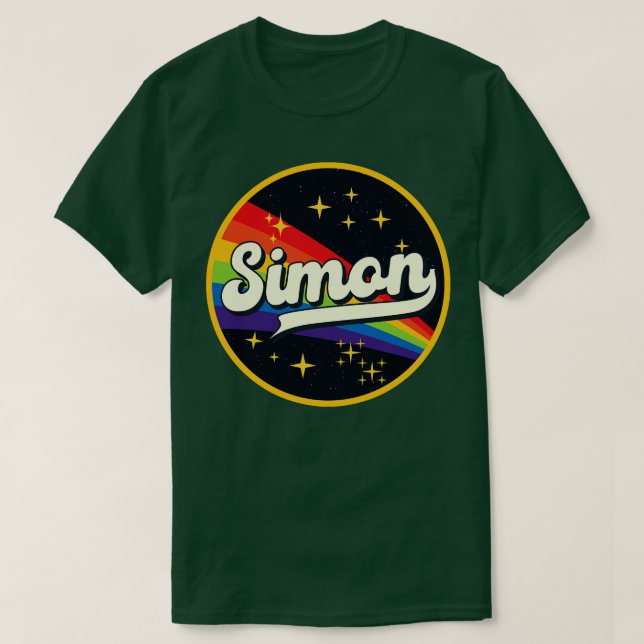 T-shirt Simon Rainbow Dans L'Espace Style Vintage (Design devant)