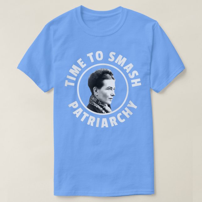 T-shirt Simone De BeauvoirTime To Smash Patriarchy Feminis (Design devant)
